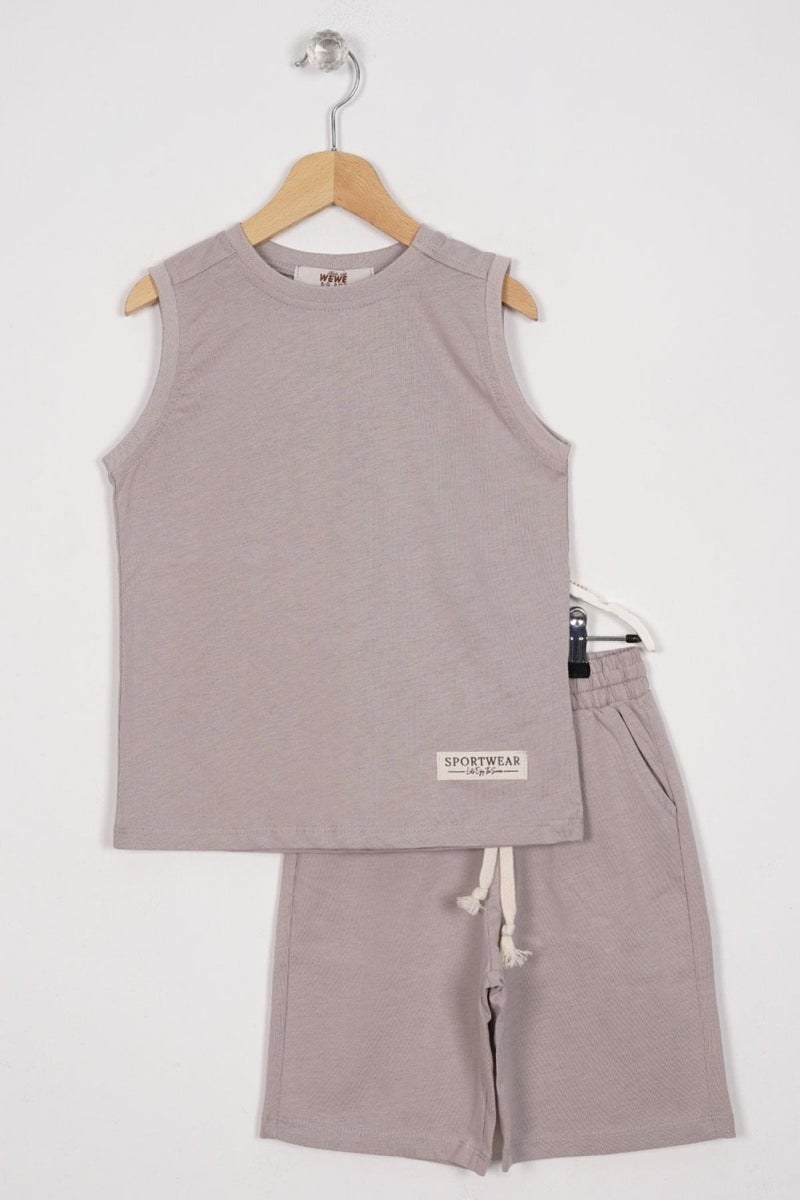 Zepkids Sport Wear Crest Stone Color Boy Capri Set 