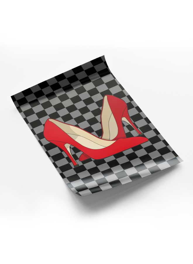 لوحة بوستر ديكور لوحة بدون فريم مع أربع قطع منفصلة من اللاصق ذو الوجهين تصميم كعب عالي غرفة النوم غرفة المعيشة وديكور المكتب - Image 1