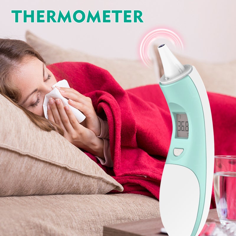 Ear Thermometer: Transparent, Imported Sensor & Advanced IR Tech - No Radiation Fast Readout, Ergonomic Grip, Large LCD Display, 30 Memory Groups, 60-Second Auto Shutoff, CFDA Certified for Family & M - Image 2