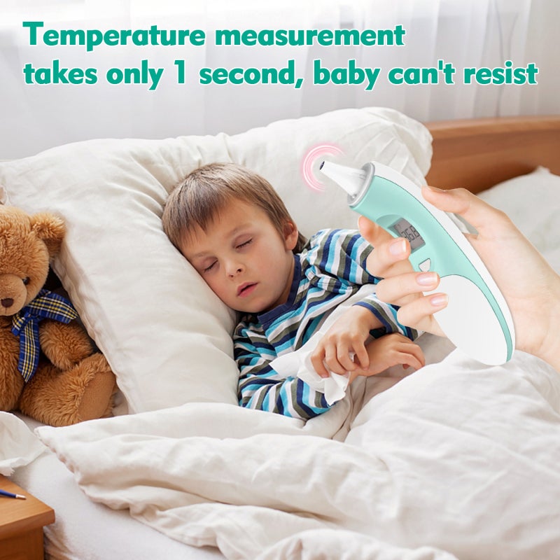 Ear Thermometer: Transparent, Imported Sensor & Advanced IR Tech - No Radiation Fast Readout, Ergonomic Grip, Large LCD Display, 30 Memory Groups, 60-Second Auto Shutoff, CFDA Certified for Family & M - Image 3