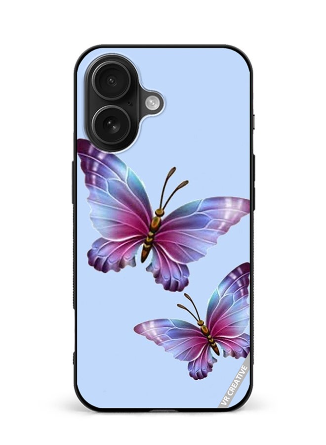 Protective Case Cover For Apple iPhone 16 Plus Butterflies Design Multicolour