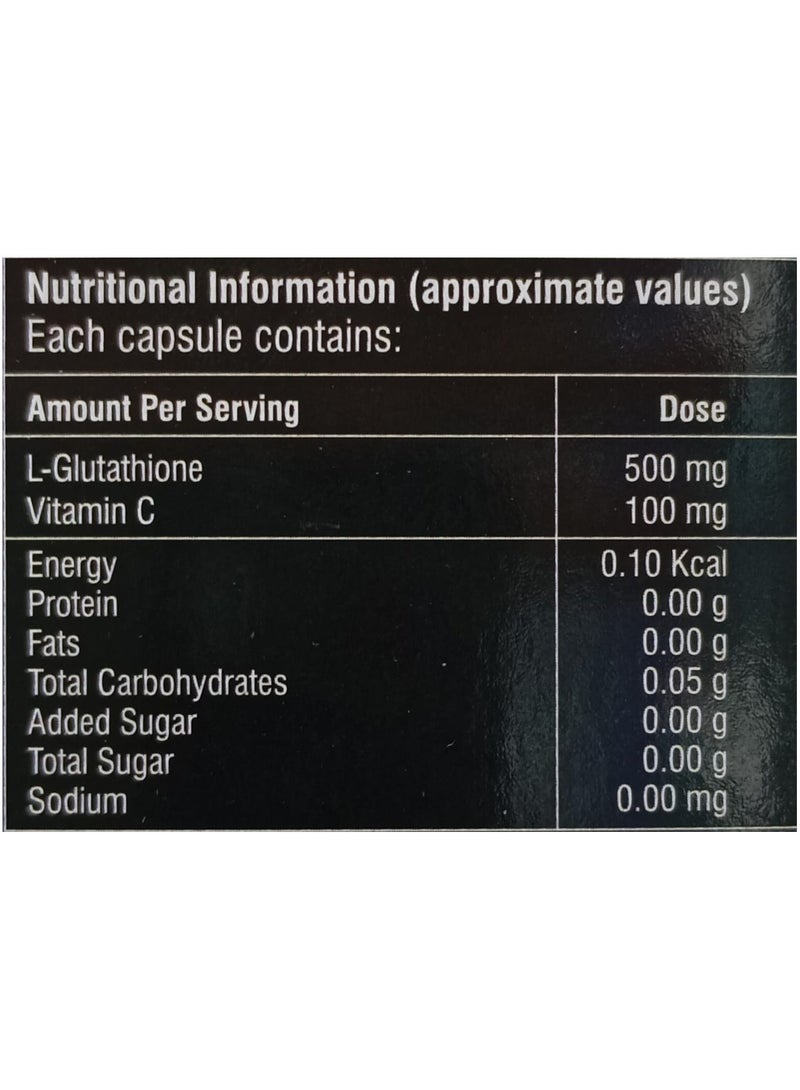 Seha Glutaglitter Capsules with Glutathione 500mg and Vitamin C 100mg for Skin Whitening and Glow, pack of 30 capsules - Image 2