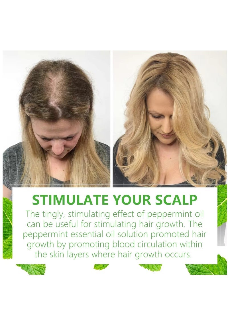 كيزينكا 60 مل زيت النعناع العطري لنمو الشعر زيت النعناع العطري النقي والطبيعي 100٪ للموزع يخفف من إجهاد الجسم ويحسن صحة البشرة للجنسين - Image 4
