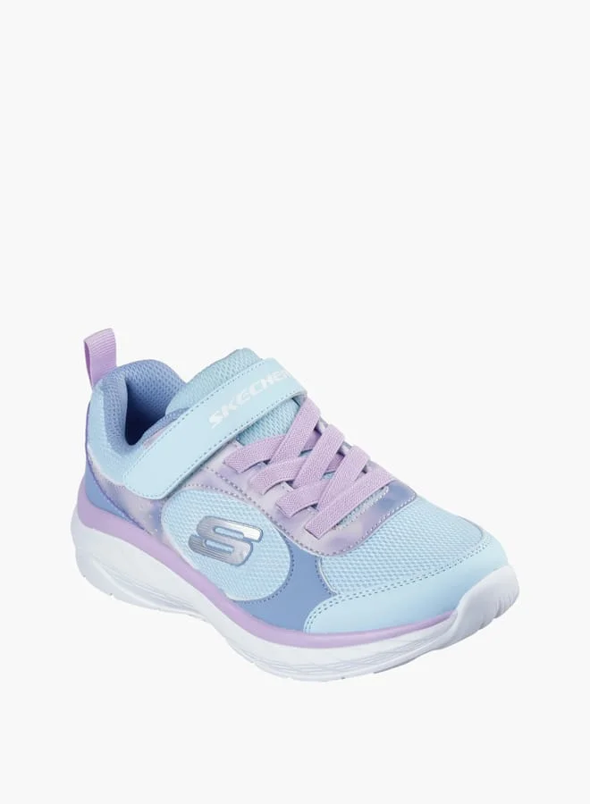 سكيتشرز Girl's Panelled Sneakers With Hook And Loop Closure - Boundless