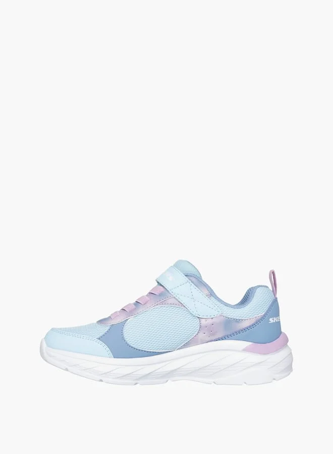 SKECHERS Girl's Panelled Sneakers With Hook And Loop Closure - Boundless