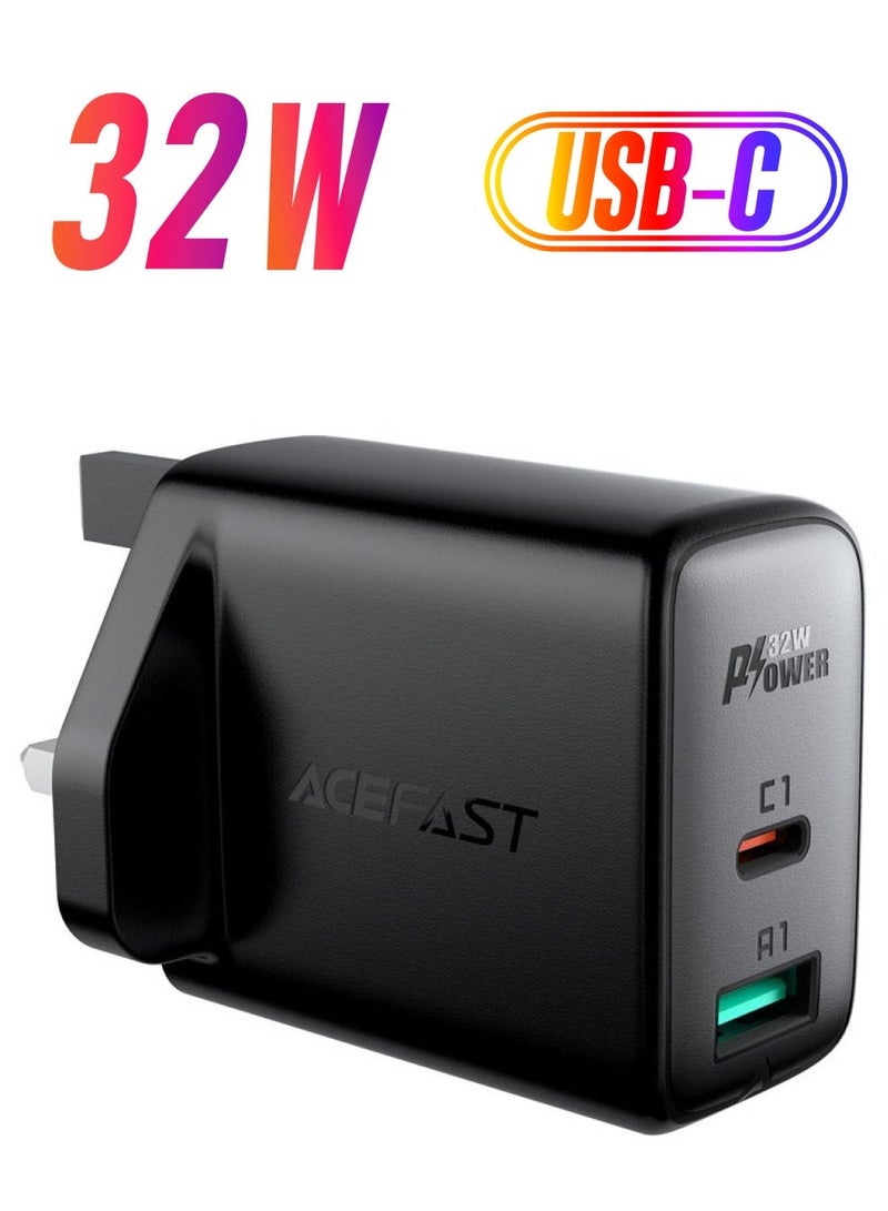 ACEFAST Fast Charge Wall Charger A8 PD32W (1xUSB-C+1xUSB-A) - Image 1