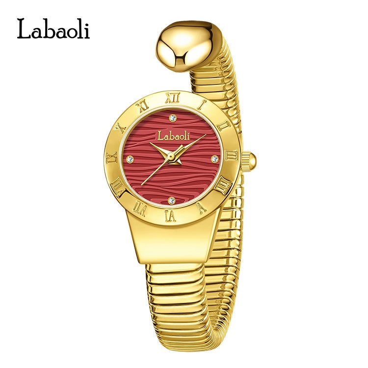 Labaoli Light Luxury Roman Bezel Bangle Women's Watch - High-End Quartz Ladies Wristwatch