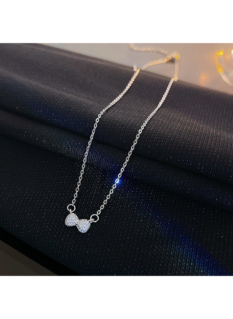 Generic - Fashion Ins Necklaces Wholesale Bow tie silver necklace - Image 1