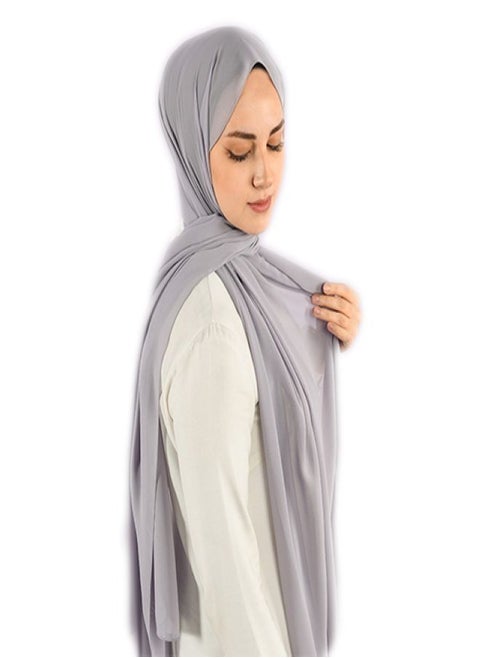 Scarf Chiffon Crepe High-Quality - Light Grey - From Fatah