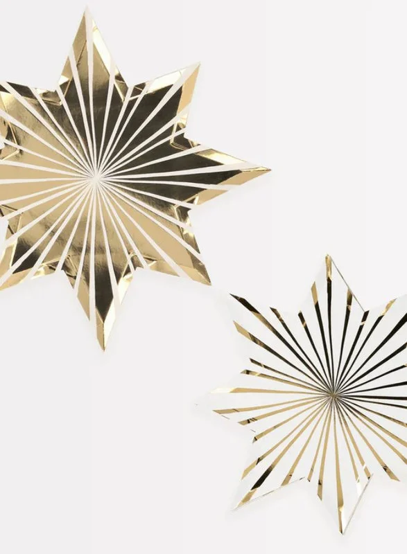 ميري ميري Gold Stripe Star Plates