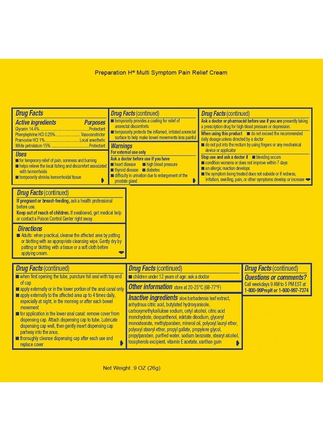 Preparation H Hemorrhoid Symptom Treatment Cream (0.9oz Tube) - Image 5