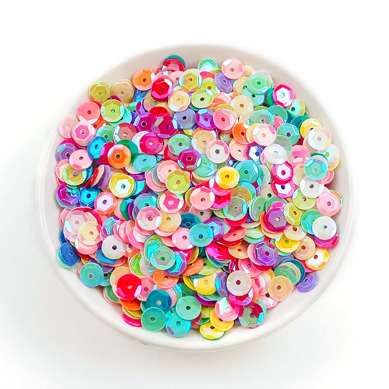 6mm Round Curved PVC Sequins for Sewing C5 silver - Image 4