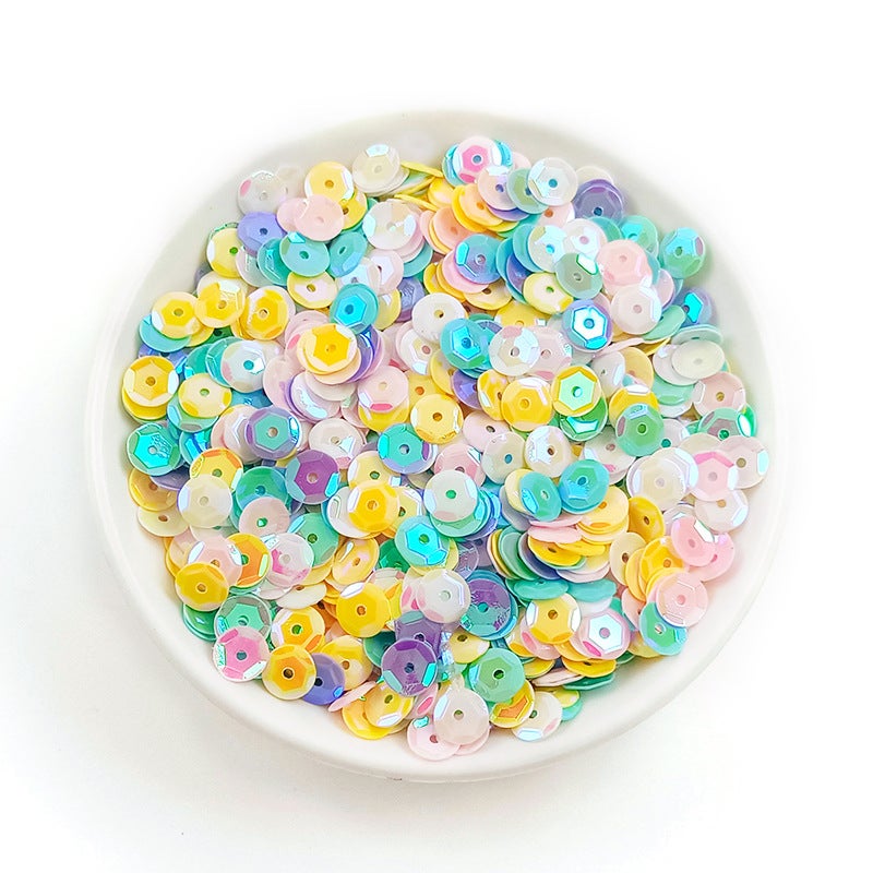 6mm Round Curved PVC Sequins for Sewing C5 silver - Image 3