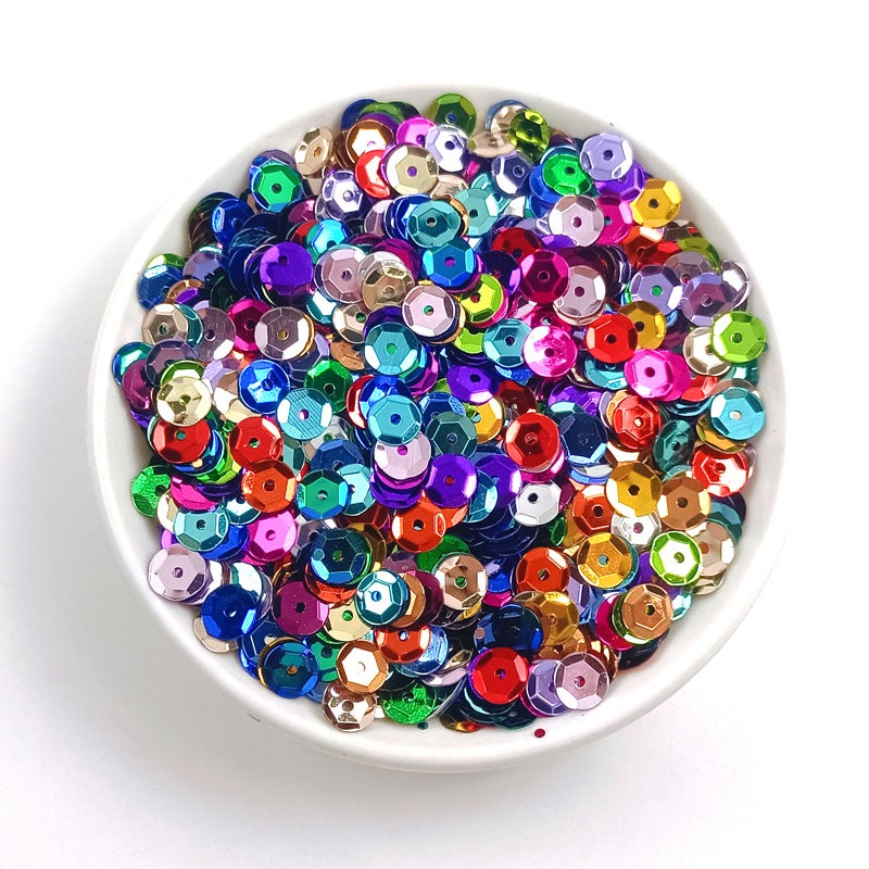 6mm Round Curved PVC Sequins for Sewing C5 silver - Image 5