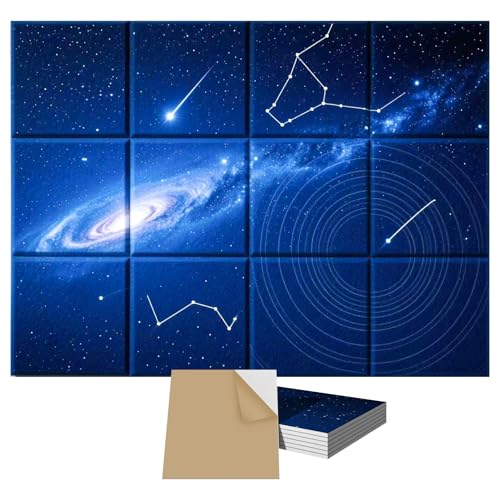 Temgcuam 12 Pack Art Acoustic Panels, TEMGCUAM Self-Adhesive Sound Absorbing Wall Panels, 48"×36" Decorative Acoustic Treatment Panels for Home Office, Studio, Ceiling & Media Room - Image 1