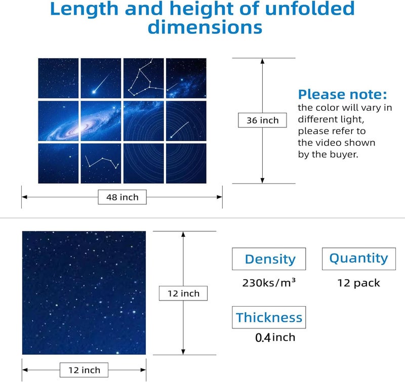 Temgcuam 12 Pack Art Acoustic Panels, TEMGCUAM Self-Adhesive Sound Absorbing Wall Panels, 48"×36" Decorative Acoustic Treatment Panels for Home Office, Studio, Ceiling & Media Room - Image 5