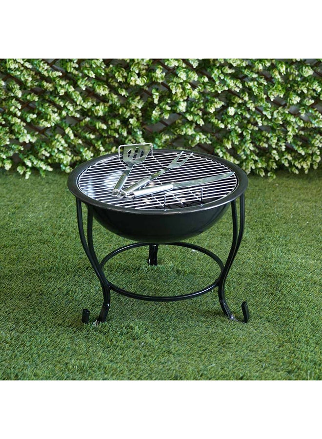 DANUBE HOME Inferno Silverado Bbq Tool Kit Compact Portable Outdoor Bbq Charcoal Kit Outdoor Bbq Set Silver  - Image 2