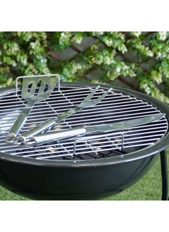 DANUBE HOME Inferno Silverado Bbq Tool Kit Compact Portable Outdoor Bbq Charcoal Kit Outdoor Bbq Set Silver  - Image 3