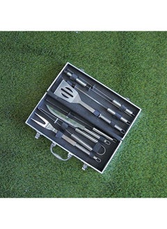 DANUBE HOME Inferno Silverado Bbq Tool Kit Compact Portable Outdoor Bbq Charcoal Kit Outdoor Bbq Set Silver  - Image 4