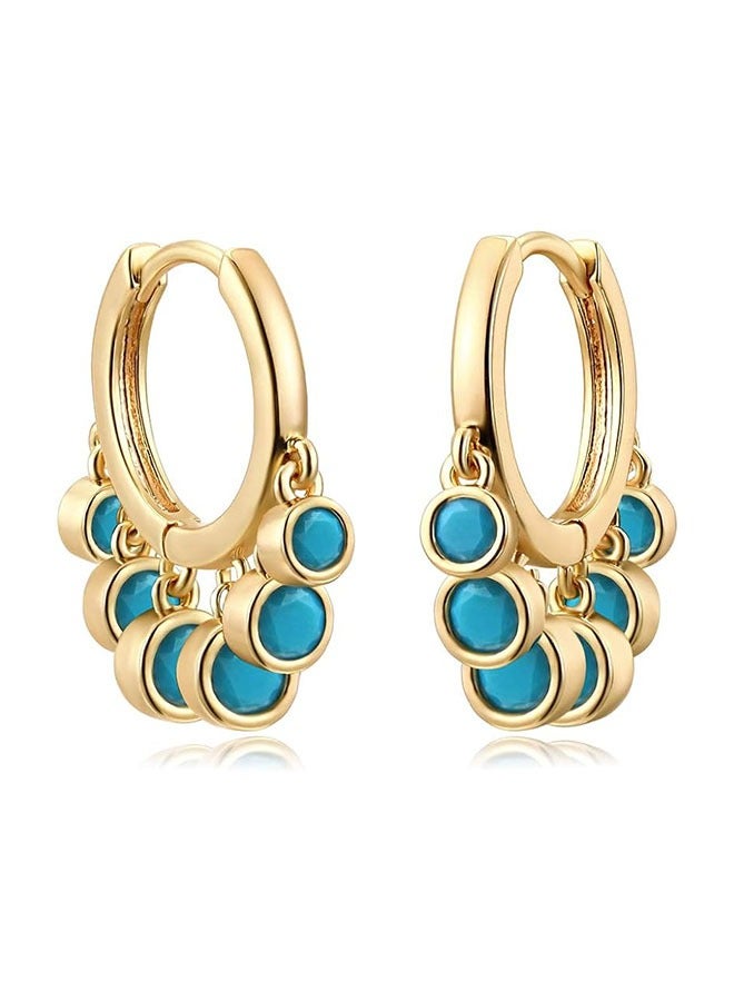 Mevecco Women Gold Huggie Hoop Earrings Dangle Drop 14K Gold Filled Small Boho Beach Simple Delicate Handmade Hypoallergenic Jewelry Gift - Image 1