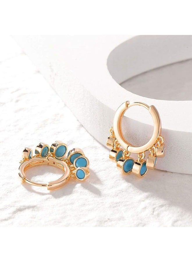 Mevecco Women Gold Huggie Hoop Earrings Dangle Drop 14K Gold Filled Small Boho Beach Simple Delicate Handmade Hypoallergenic Jewelry Gift - Image 5