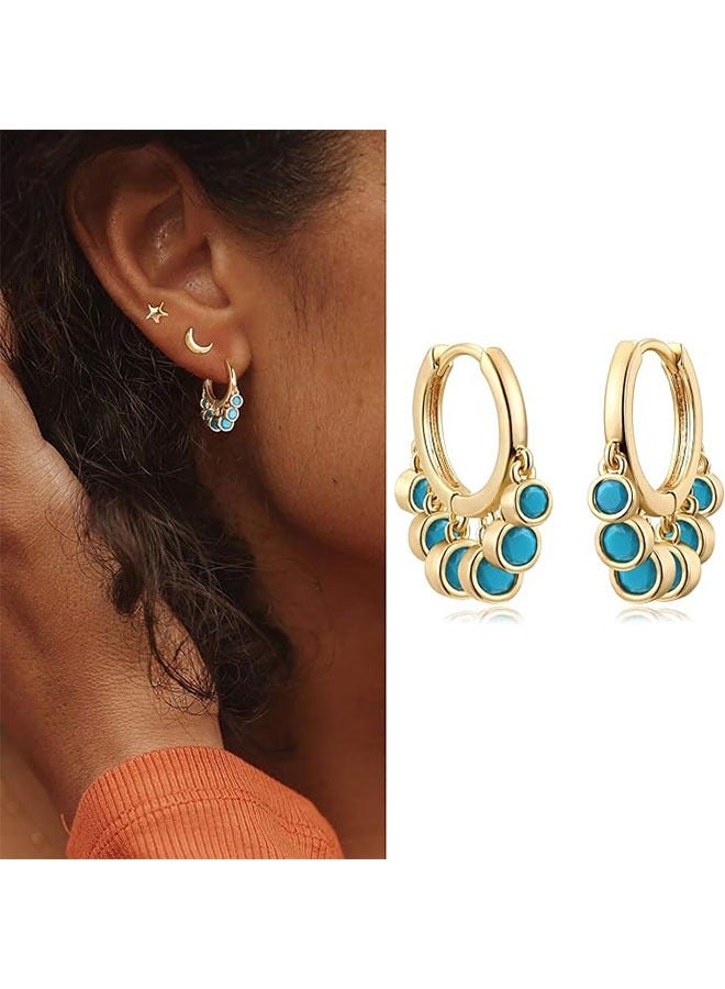 Mevecco Women Gold Huggie Hoop Earrings Dangle Drop 14K Gold Filled Small Boho Beach Simple Delicate Handmade Hypoallergenic Jewelry Gift - Image 3