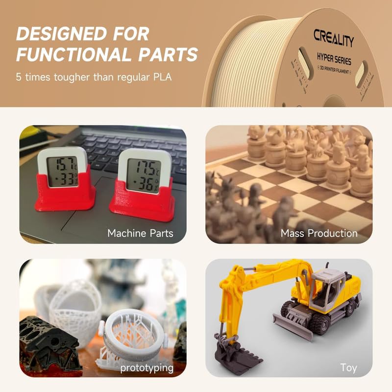 3idea خيوط CR Hyper PLA 1.75 مم، خيوط PLA عالية السرعة 30-600 مم/ث  لطابعة ثلاثية الأبعاد، دقة الأبعاد +/-0.02 مم، تناسب معظم طابعات FDM ثلاثية الأبعاد 1 كجم (2.2 رطل) - Image 4