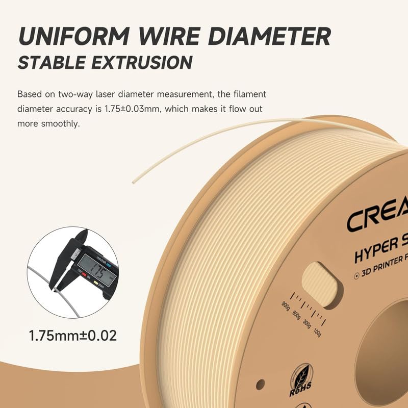 3idea خيوط CR Hyper PLA 1.75 مم، خيوط PLA عالية السرعة 30-600 مم/ث  لطابعة ثلاثية الأبعاد، دقة الأبعاد +/-0.02 مم، تناسب معظم طابعات FDM ثلاثية الأبعاد 1 كجم (2.2 رطل) - Image 2