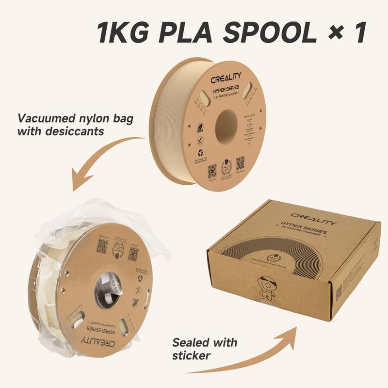 3idea خيوط CR Hyper PLA 1.75 مم، خيوط PLA عالية السرعة 30-600 مم/ث  لطابعة ثلاثية الأبعاد، دقة الأبعاد +/-0.02 مم، تناسب معظم طابعات FDM ثلاثية الأبعاد 1 كجم (2.2 رطل) - Image 5