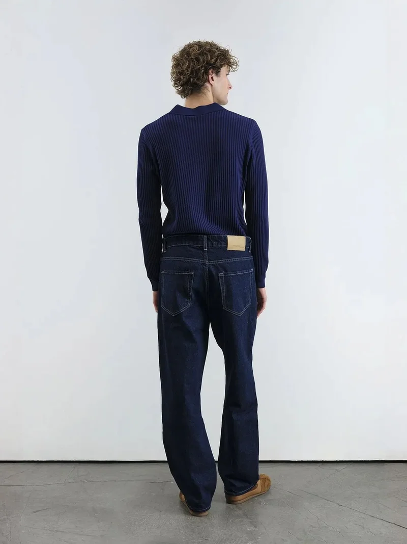 Giesto Navy Blue GIESTO Slim Fit Polo Neck T-Shirt for Men | Best Price UAE