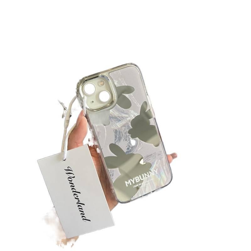 غطاء واقي | لمسة مرآة | نقشة أرنب | مقاوم للصدمات لـ iPhone 13 | Rabbit - Image 3