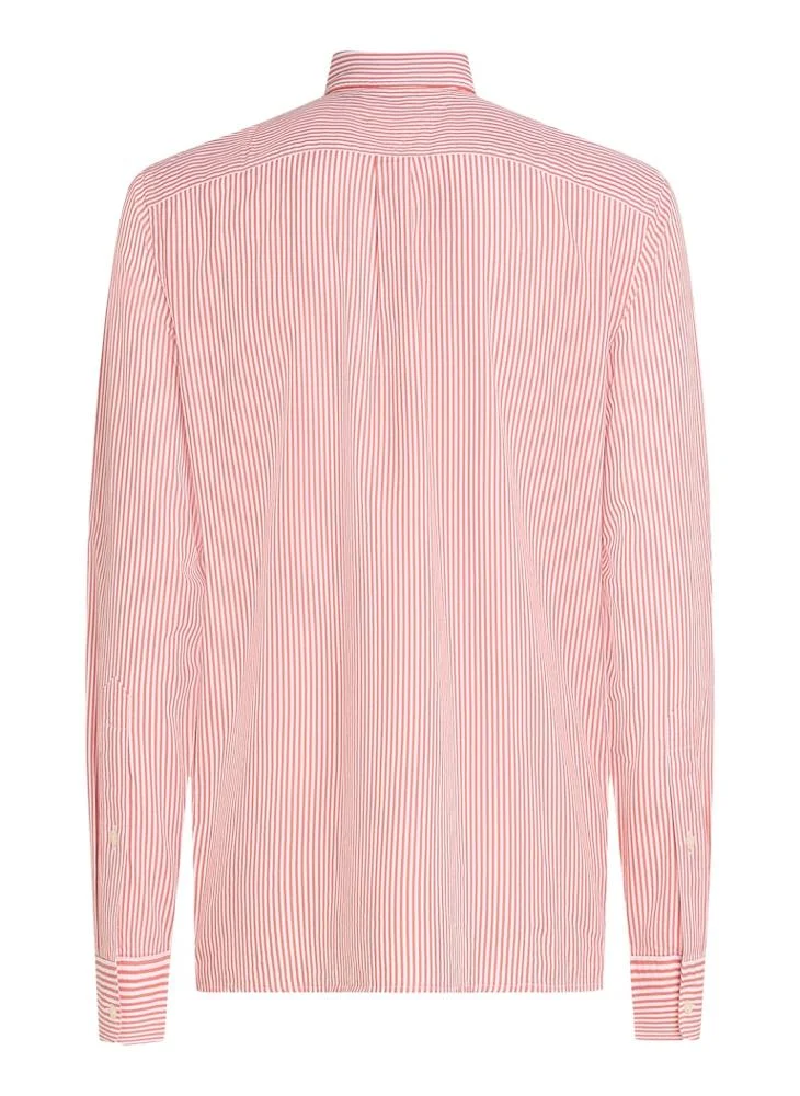 TOMMY HILFIGER Regular Fit Flex Cotton Classic Poplin Stripe Shirt