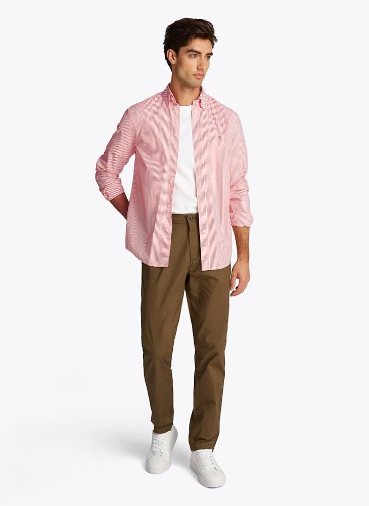 TOMMY HILFIGER Regular Fit Flex Cotton Classic Poplin Stripe Shirt - Image 4