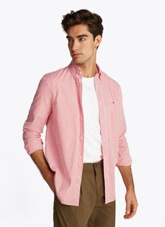 TOMMY HILFIGER Regular Fit Flex Cotton Classic Poplin Stripe Shirt  - Image 1