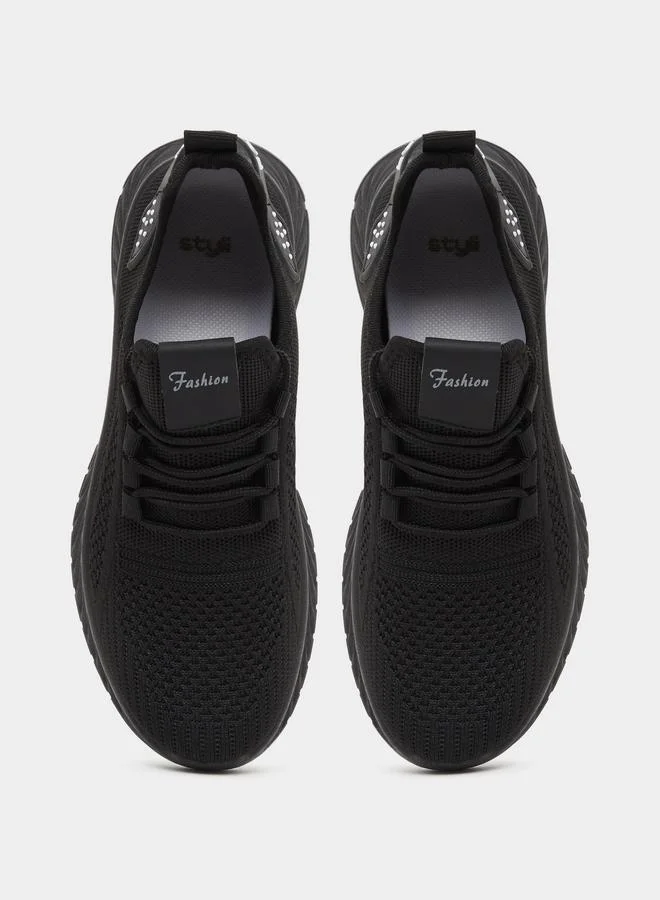 Styli Styli Textured Lace Up Sneakers
