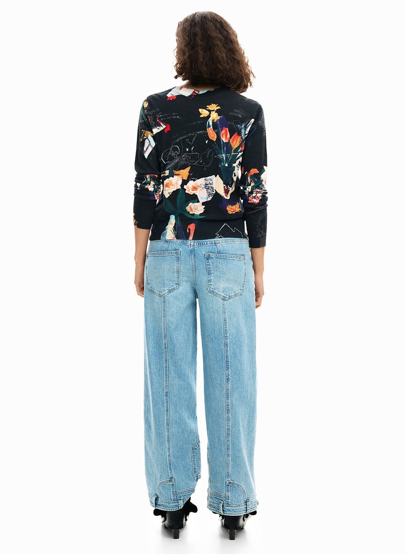 DESIGUAL Fine Knit Jersey With A Regular Fit Featuring A Collage-Style Print - Image 4