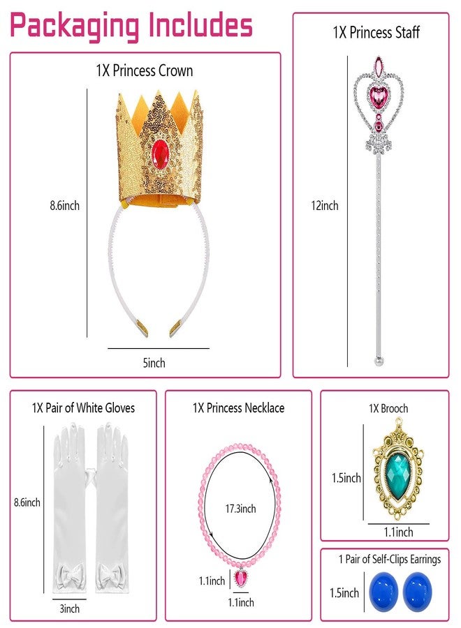 Mooedcoe Pink Princess Costume Girls Toddlers, Kids Cosplay Princess Dresses with Accessories Pink Princess Birthday Dress Up - Image 5