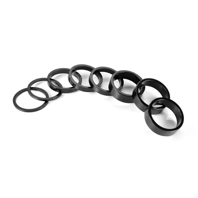 Kbrotech Bicycle Headset Spacer Aluminium Alloy Bike Stem Headset Spacers Fork Washer Fit for 1 1/8-Inch Stem 2mm 5mm 10mm (8pieces) (Aluminum Alloy) - Image 2