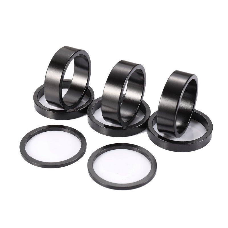 Kbrotech Bicycle Headset Spacer Aluminium Alloy Bike Stem Headset Spacers Fork Washer Fit for 1 1/8-Inch Stem 2mm 5mm 10mm (8pieces) (Aluminum Alloy) - Image 1