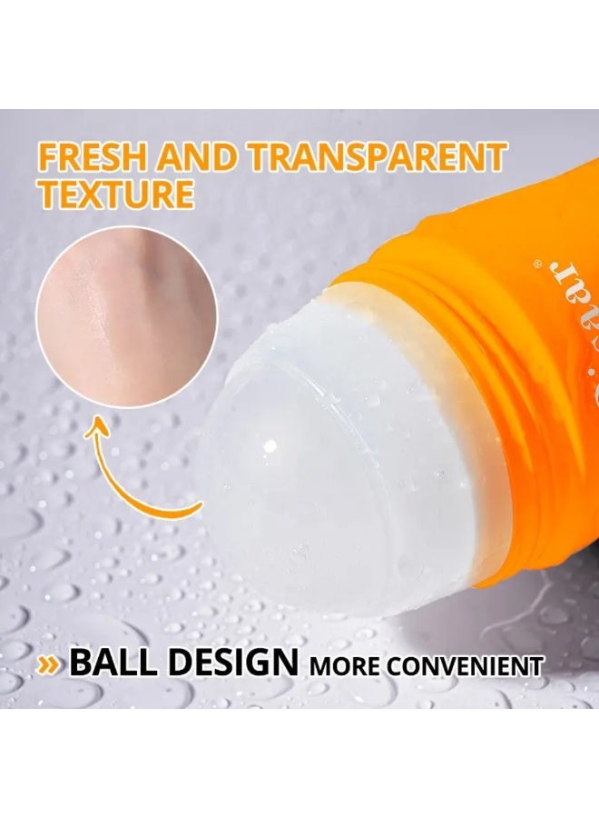 Disaar 50 مل مزيل العرق المضاد للتعرق فيتامين سي رول أون عطر برتقالي تنظيف فيتامين سي عصا صلبة تبييض مضاد للبكتيريا مزيل عرق ناعم ومنعش حمض الهيالورونيك فيتامين سي رول أون - Image 2