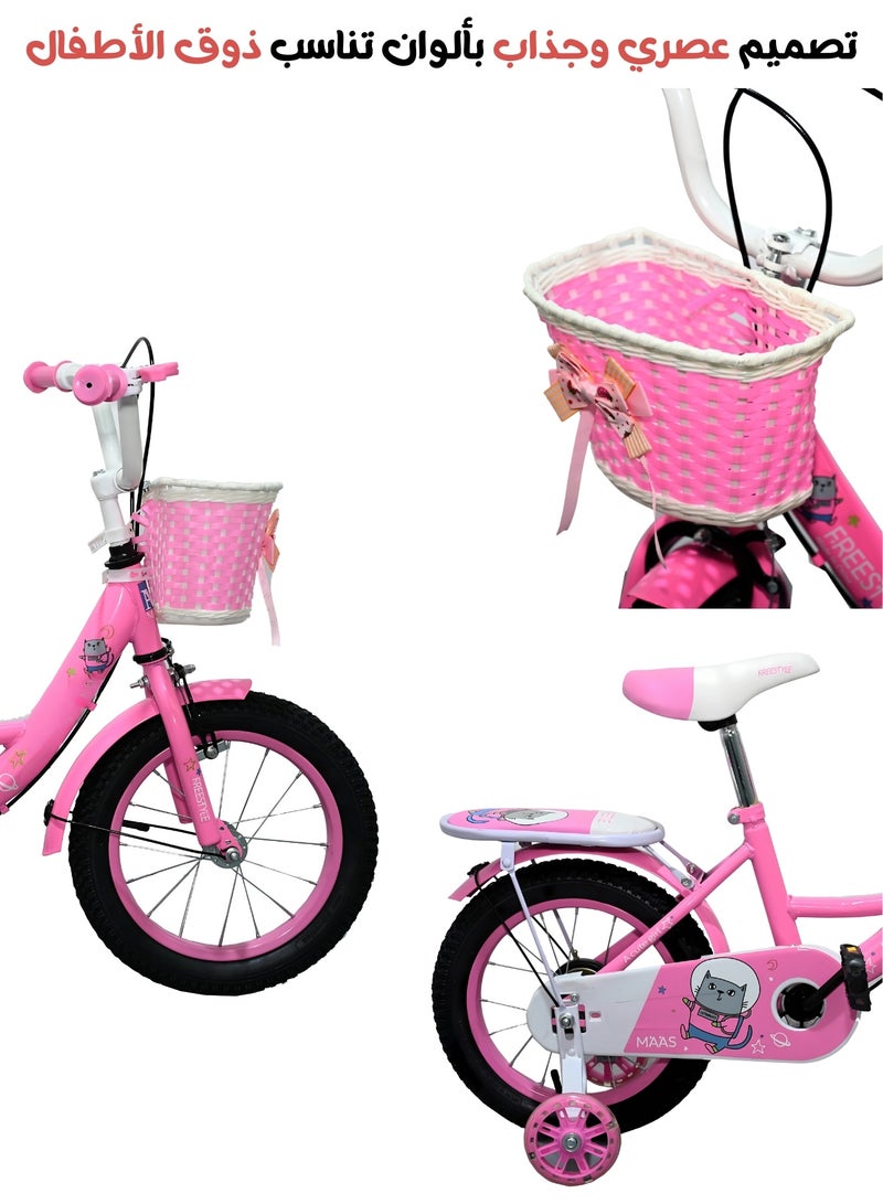 ماس دراجة فري ستايل مع سلة تخزين امامية بناتية مقاس 14 بوصة - Image 4
