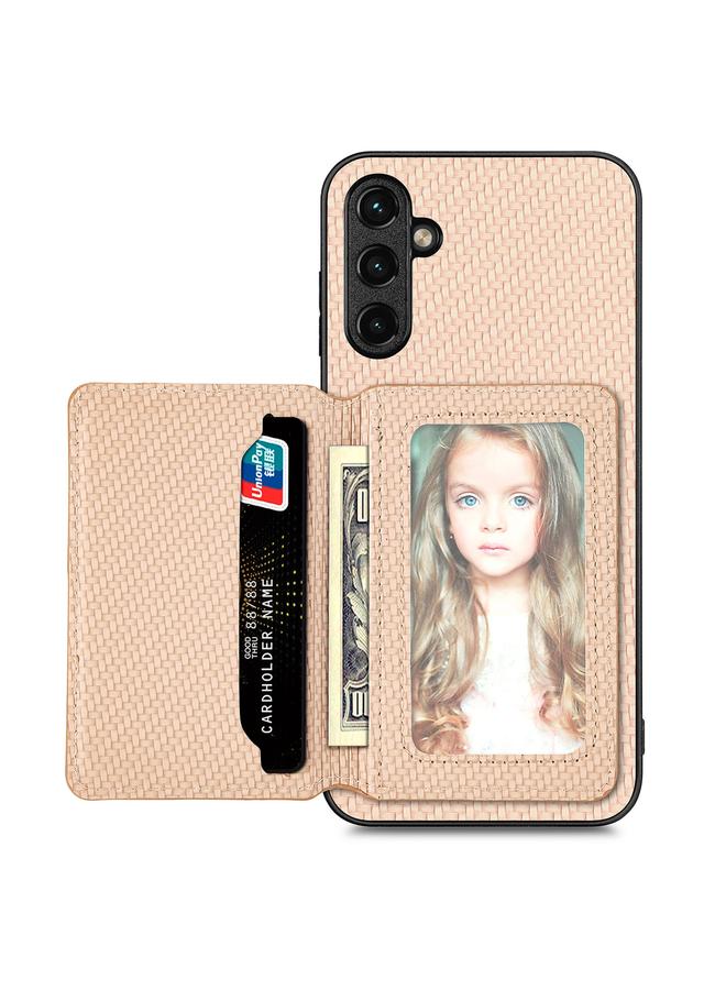 S-TOP Case For Samsung Galaxy A34 5G Carbon Fiber Magnetic Card Wallet Bag Phone Case - Image 1