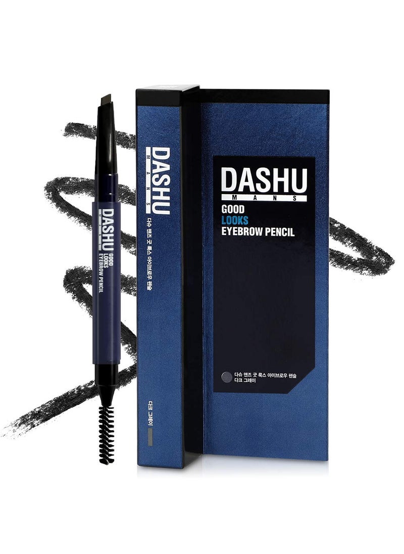 Dashu DASHU Good Looks Dark Gray Eyebrow Pencil wDualSided Screw Brush  016 Inches Square Tip for Easy Drawing  SweatProof  LongLasting Korean Eyebrow Pencil Brow Definer Fills Eyebrow Makeup 