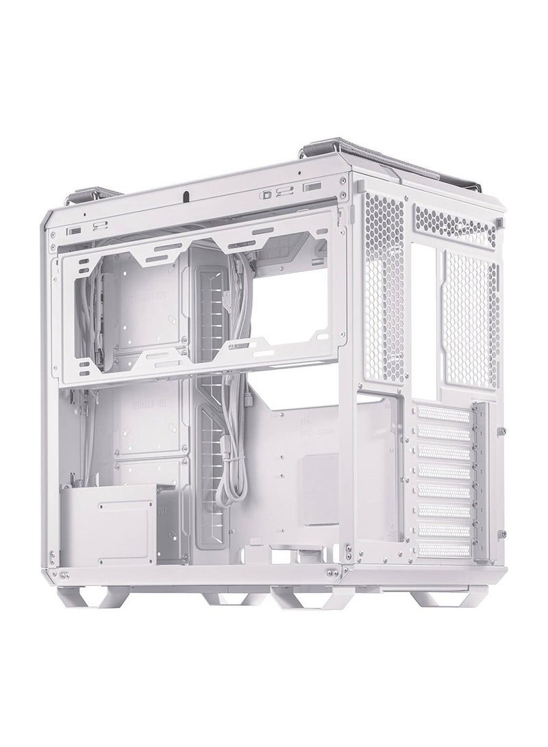 ASUS TUF Gaming GT502 Horizon White Mid Tower PC Case – ATX/Micro-ATX/Mini-ITX Compatibility, 4x 2.5"/3.5" Combo Bays, 8 Expansion Slots (3 Vertical), USB 3.2 Gen 1 & Gen 2x2 Type-C, Front/Left Tempered Glass, Advanced Radiator & Cooling Support (360mm/140mm), Max CPU Cooler Height 163mm, Max GPU Length 400mm, Removable Dust Filters, 90DC0090-B19021 White - Image 3