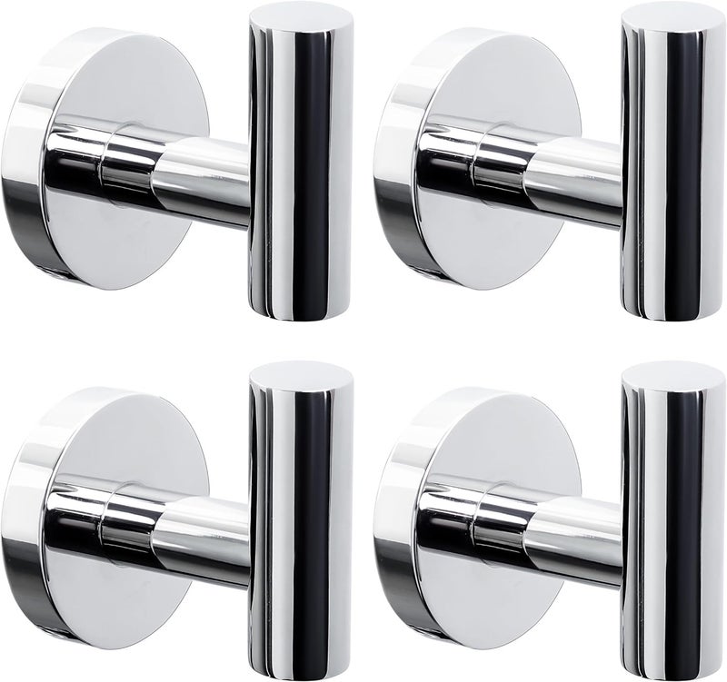 Kruodop Towel Hooks for Bathroom4 Packs Wall Mount Towel HolderBlack Matte Wall Robe HookStainless Steel Heavy Duty Door Hanger Towel Hook for Kitchen BedroomHotelPoolCoats - Image 2