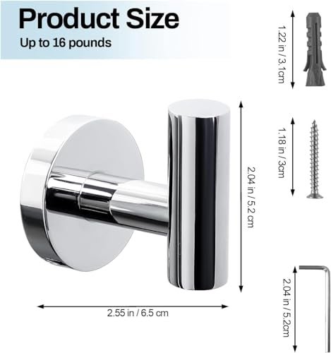 Kruodop Towel Hooks for Bathroom4 Packs Wall Mount Towel HolderBlack Matte Wall Robe HookStainless Steel Heavy Duty Door Hanger Towel Hook for Kitchen BedroomHotelPoolCoats - Image 3