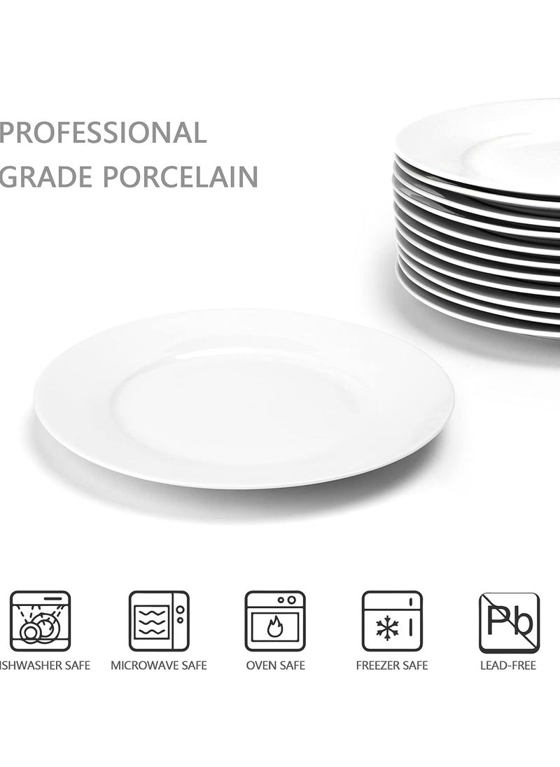 Red Leaf 6 Pieces Fine Kitchen Ceramic Dinner Plate, Steak Plate, Round Dessert Plate Or Salad Plate White Plates  - Image 2