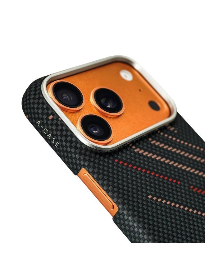 A-CASE حافظة A-Case المصنوعة من ألياف الأراميد لخريف iPhone 17 Pro Max، حافظة هاتف واقية فائقة النحافة وخفيفة الوزن، غطاء ألياف منسوج مقاوم للخدوش، تصميم بسيط – أسود - Image 2