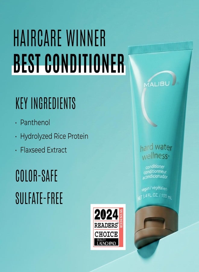 Malibu C Hard Water Hair Conditioner for Build Up - Travel Size, Sulfate Free Moisturizing Formula for Dry Damaged Hair - Shields Against Minerals, Infuses Moisture, Restores Shine - Vegan, 9oz - Image 2