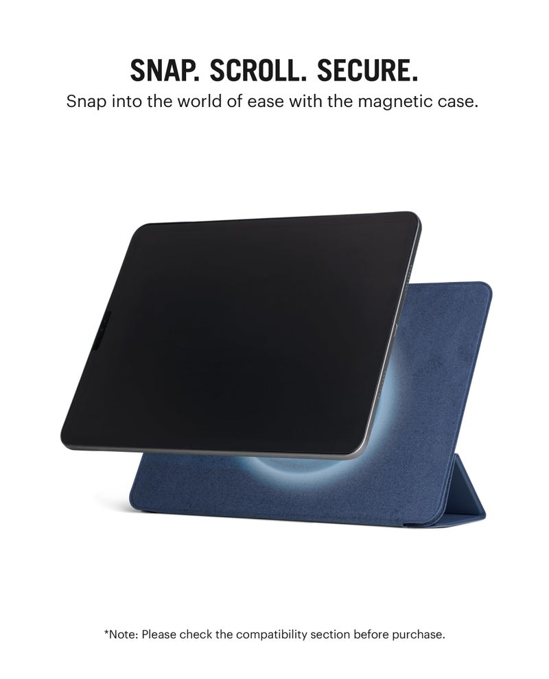 DailyObjects Atlantic Blue Pleat Y-Fold Magnetic iPad Case for iPad Air 11 (M2) 2024 11 Inch - Image 2